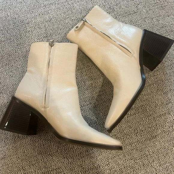 Sam Edelman Winnie Ankle Boots Ivory Size 9.5 New - Picture 6 of 11